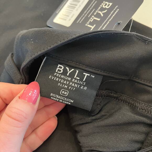 NWT BYLT Basics Everyday Pant 2.0 Slim Fit Black Size 30 - Picture 7 of 12
